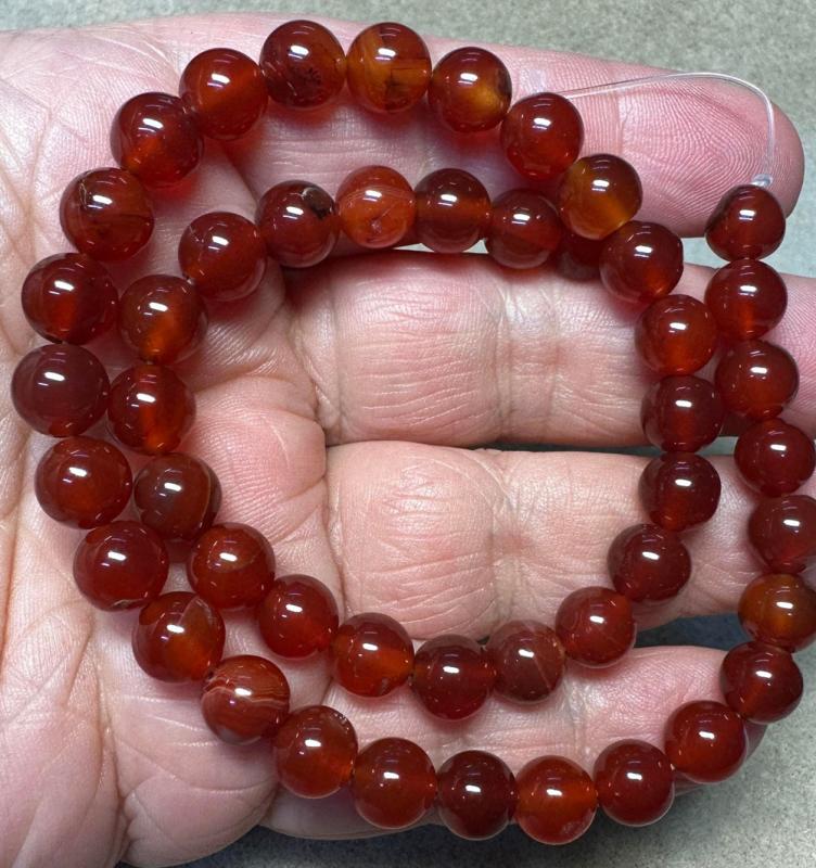 15 inch 8mm Round Carnelian Bead String