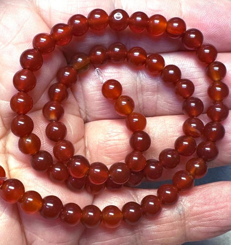 15 inch 6mm Round Carnelian Bead String