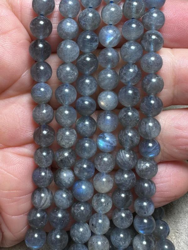 15 inch 6mm Round Labradorite Bead String