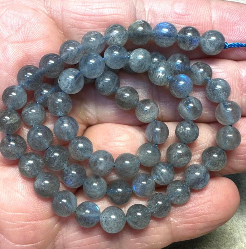 15 inch 6mm Round Labradorite Bead String