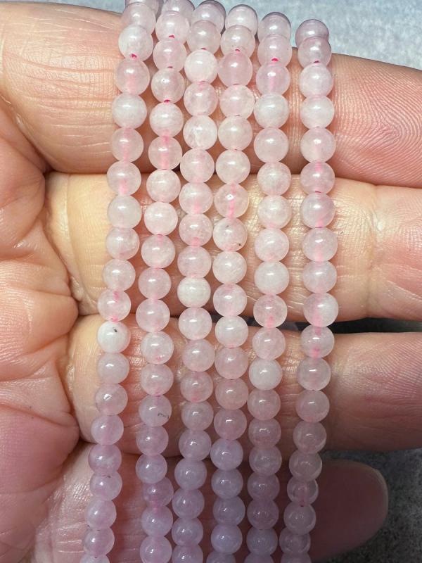 15 inch 4mm Round Rose Quartz Bead String