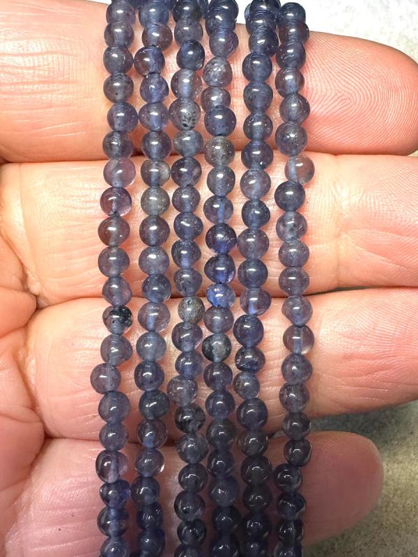 14 inch 4mm Round Iolite Bead String