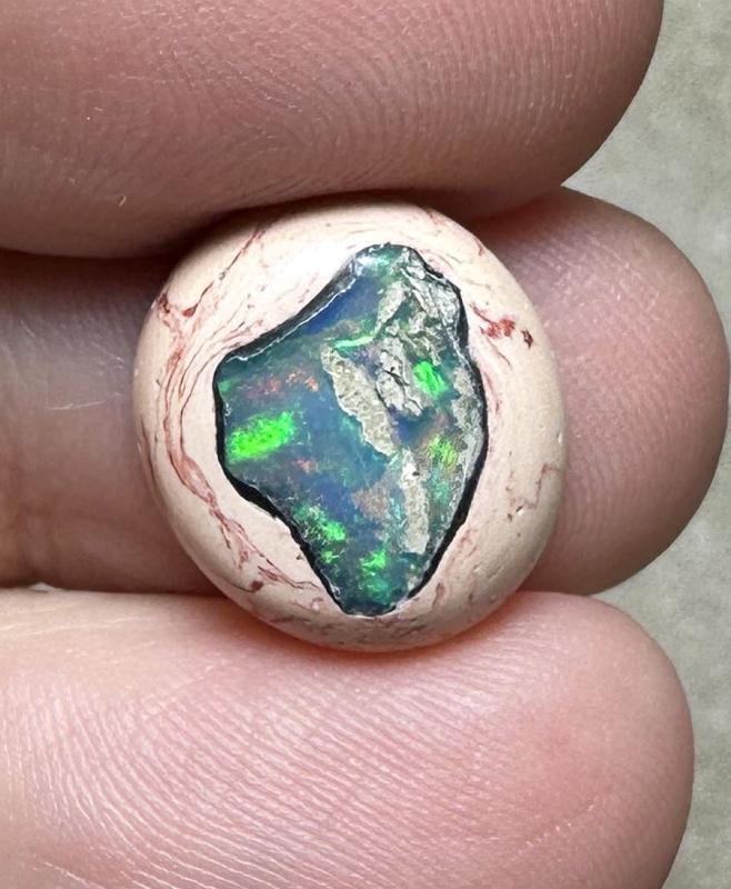 Oval 14x13mm Mexican Galaxy Opal Cabochon 31