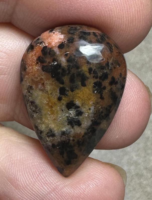 Teardrop 26x17mm Cheetah Jasper Cabochon 26