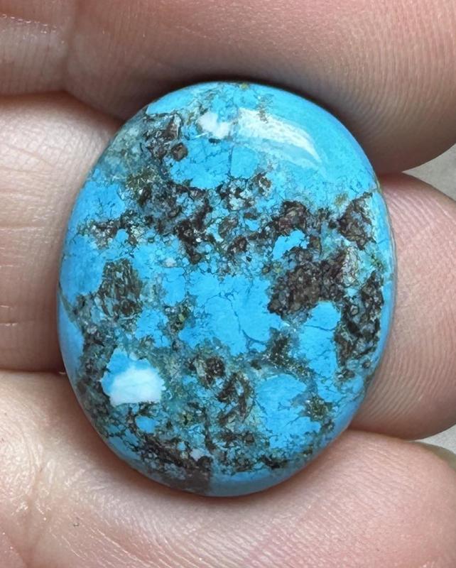 Oval 22x18mm Hubei Turquoise Cabochon 142