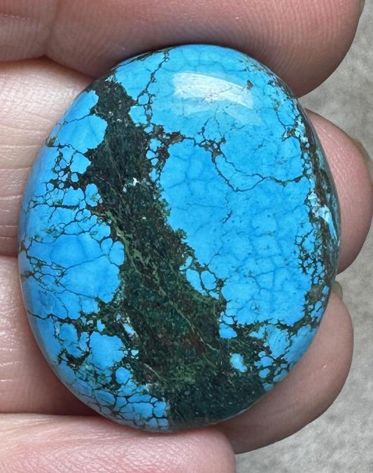 Oval 30x24mm Hubei Turquoise Cabochon 150
