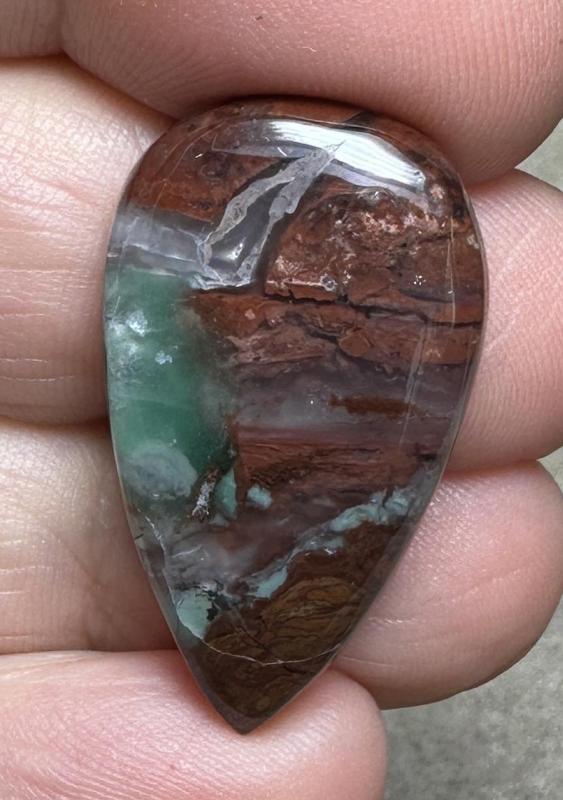 Teardrop 30x17mm Blue Green Chalcedony Cabochon 50