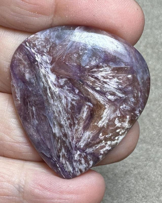 Teardrop 40x36mm Designer Charoite Cabochon 13