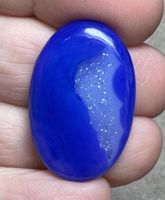 Oval 30x19mm Druzy Window Agate Cabochon 23