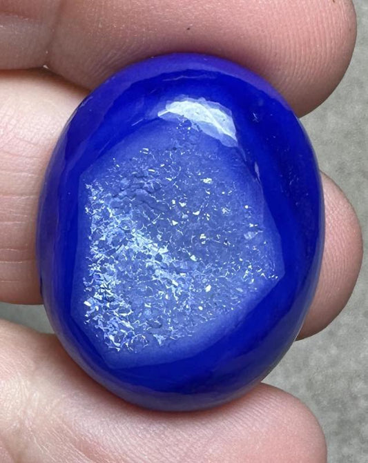 Oval 27x22mm Druzy Window Agate Cabochon 31