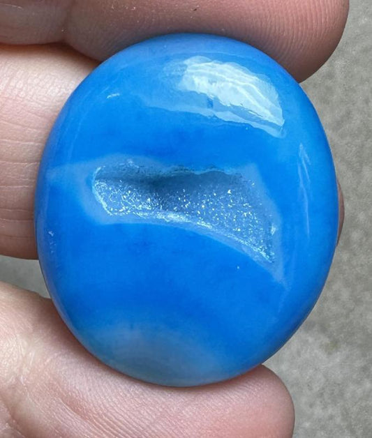 Oval 30x25mm Druzy Window Agate Cabochon 32