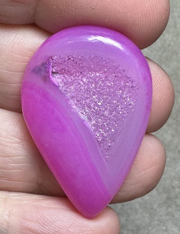 Teardrop 36x24mm Druzy Window Agate Cabochon 44