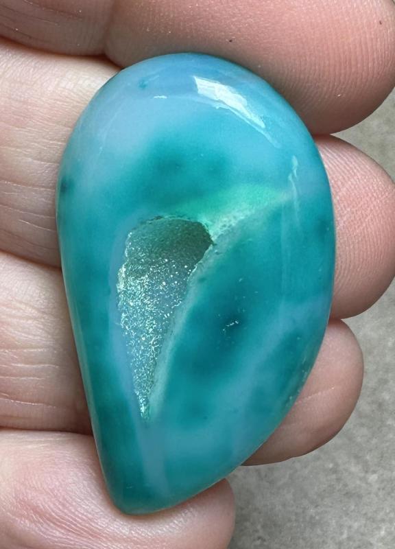 Freeform 39x22mm Druzy Window Agate Cabochon 46