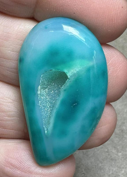 Freeform 39x22mm Druzy Window Agate Cabochon 46