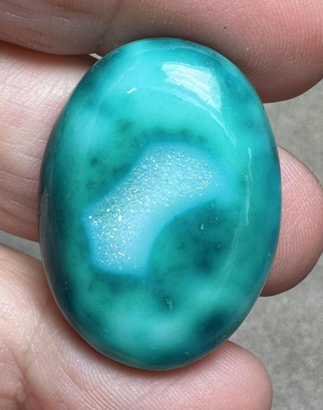 Oval 31x23mm Druzy Window Agate Cabochon 47
