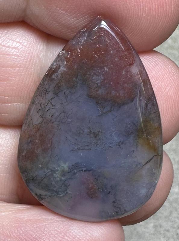 Teardrop 31x21mm Red Moss Agate Cabochon 15