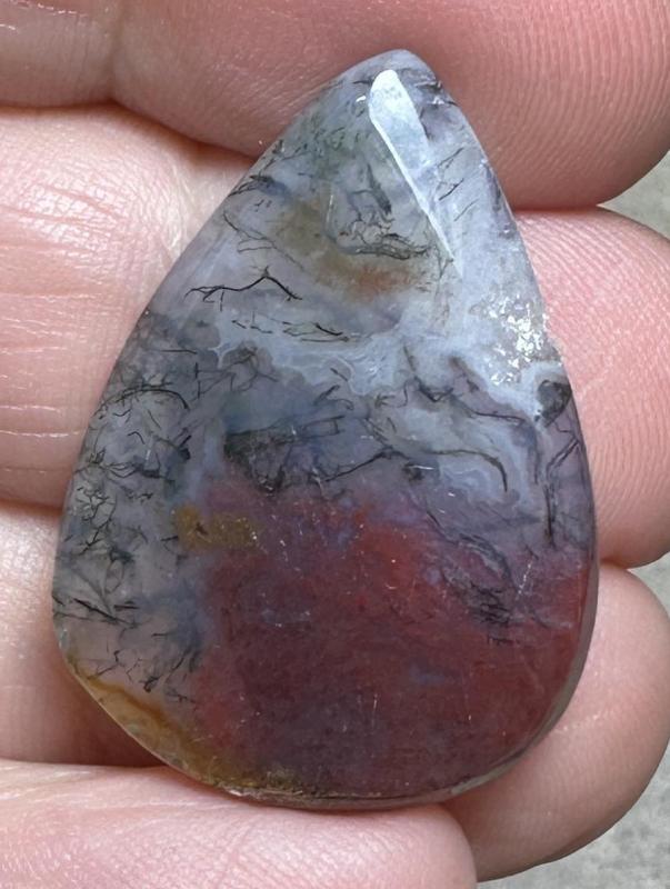 Teardrop 30x21mm Red Moss Agate Cabochon 19