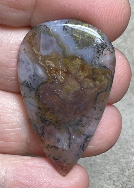 Teardrop 38x23mm Red Moss Agate Cabochon 28