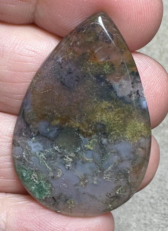 Teardrop 38x25mm Red Moss Agate Cabochon 46