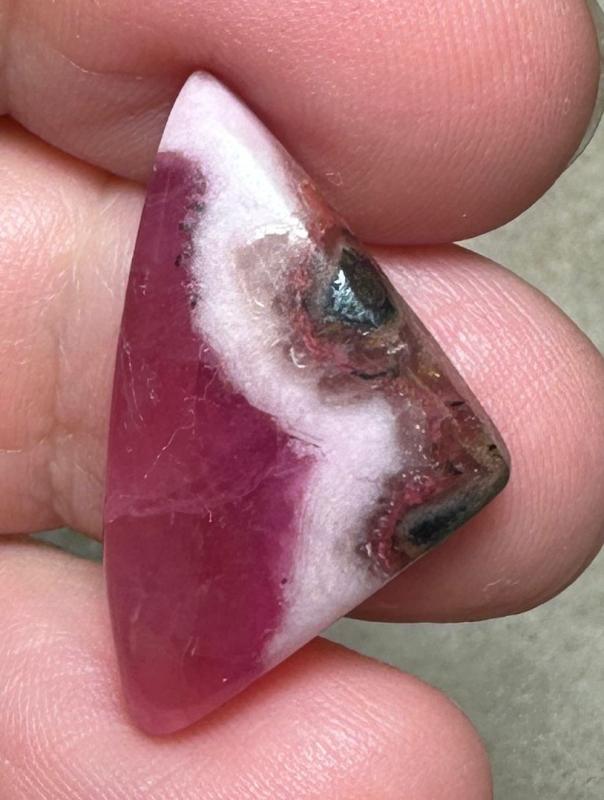 Freeform 27x16mm Cobalt Calcite with Dolomite Cabochon 47