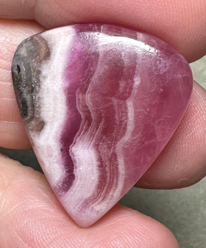 Teardrop 26x22mm Cobalt Calcite with Dolomite Cabochon 48