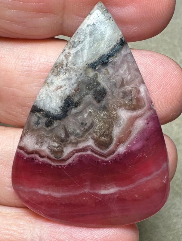 Teardrop 46x33mm Cobalt Calcite with Dolomite Cabochon 50