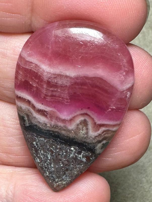 Teardrop 38x25mm Cobalt Calcite with Dolomite Cabochon 57