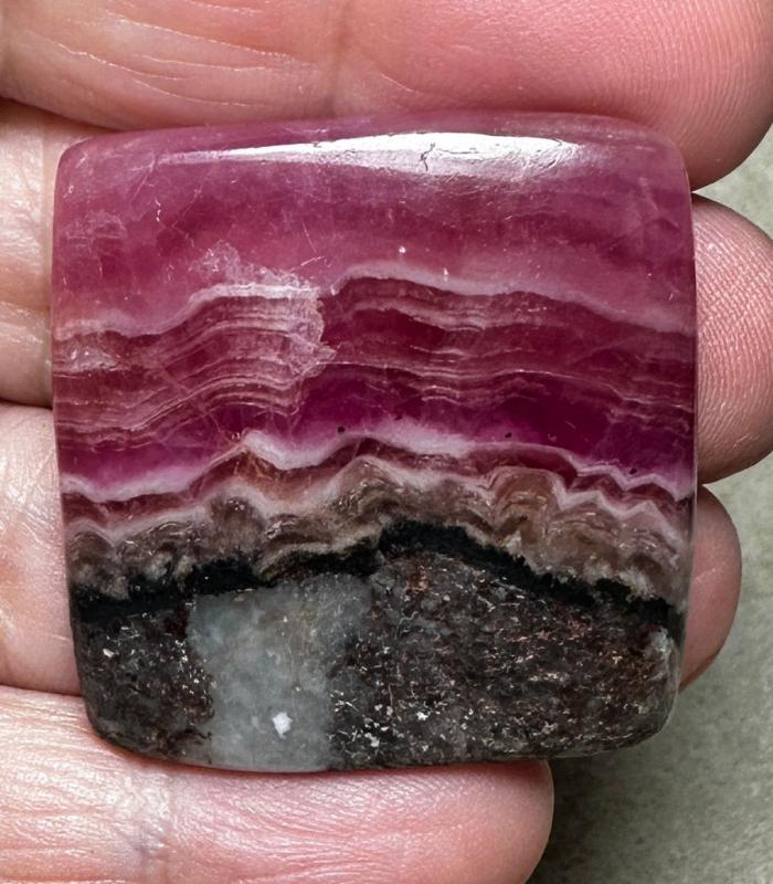Rectangle 34x33mm Cobalt Calcite with Dolomite Cabochon 58