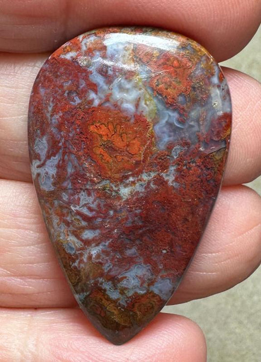 Teardrop 39x24mm Hungarian Agate Cabochon 25