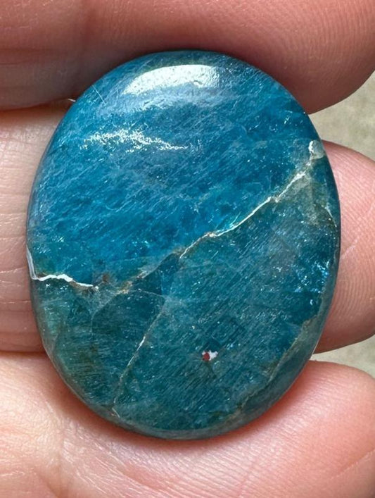 Oval 26x21mm Neon Apatite Cabochon 25