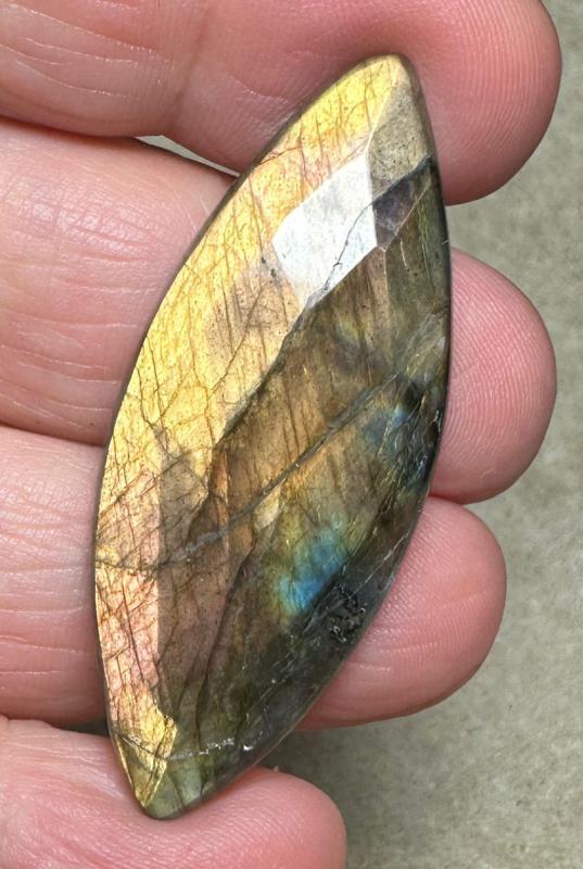 Marquise 47x19mm Faceted Labradorite Cabochon 11