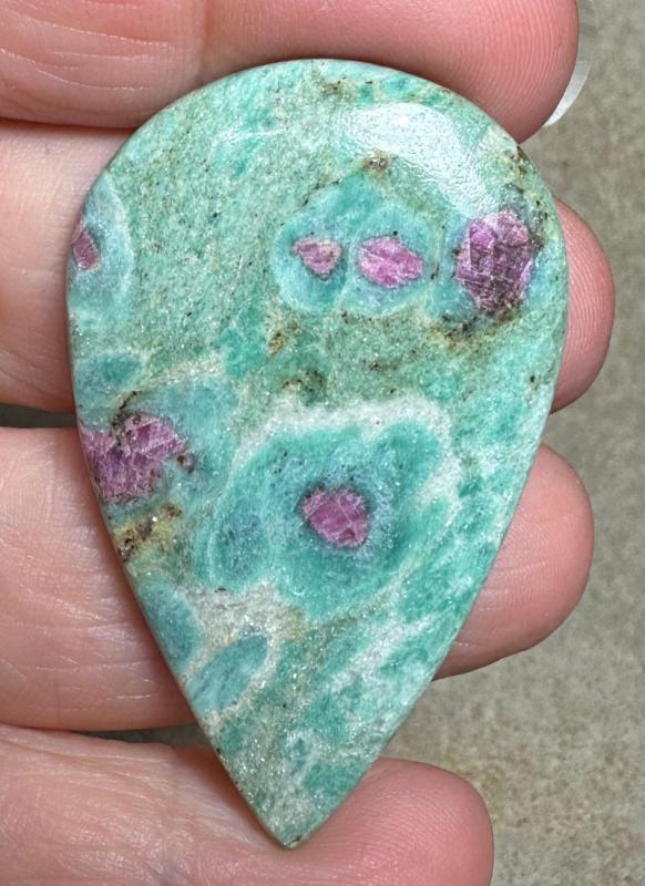 Teardrop 49x30mm Ruby Fuchsite Cabochon 49