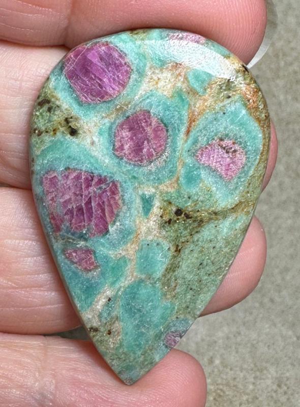 Teardrop 45x28mm Ruby Fuchsite Cabochon 55