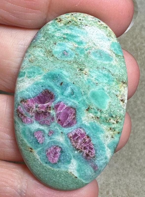 Oval 48x30mm Ruby Fuchsite Cabochon 58