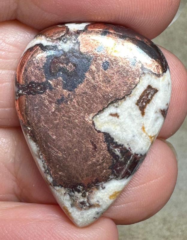 Teardrop 30x22mm Native Copper in Dolomite Cabochon 14
