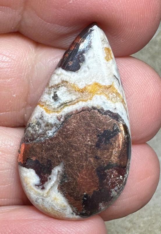 Teardrop 32x18mm Native Copper in Dolomite Cabochon 21