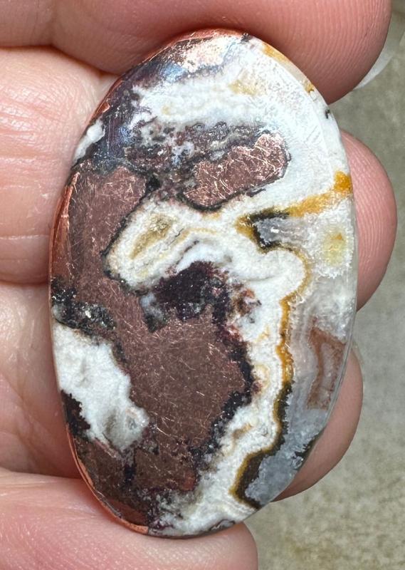 Oval 35x21mm Native Copper in Dolomite Cabochon 22