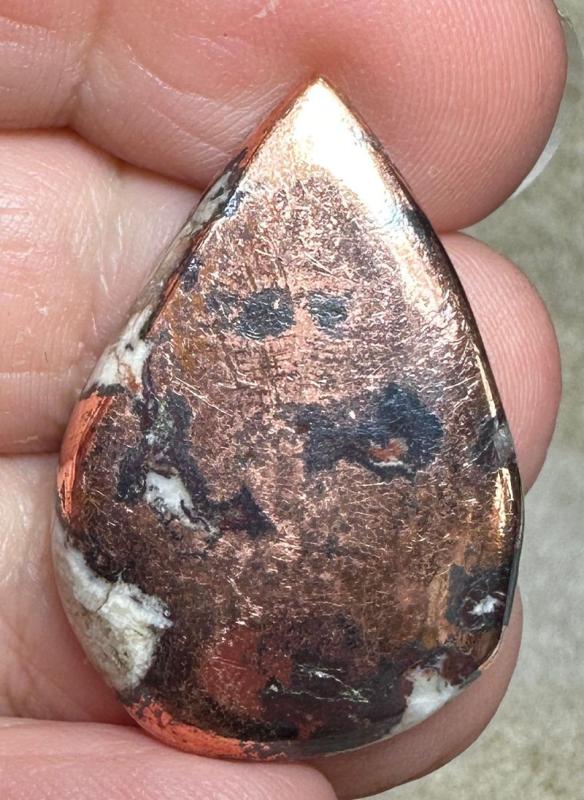 Teardrop 31x21mm Native Copper in Dolomite Cabochon 25