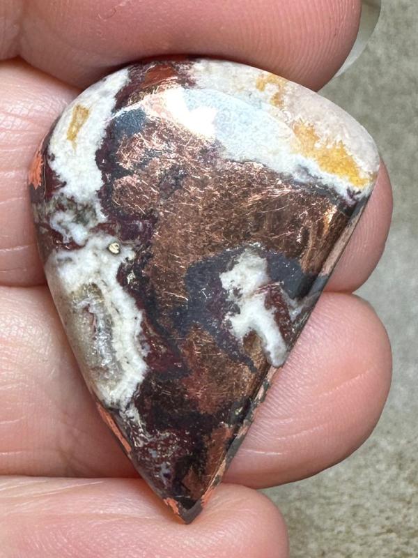 Freeform 33x24mm Native Copper in Dolomite Cabochon 27