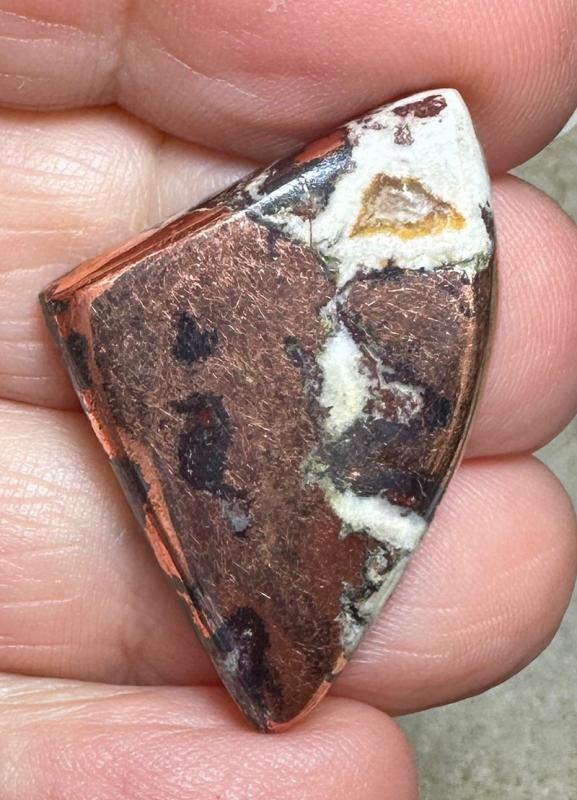Freeform 33x23mm Native Copper in Dolomite Cabochon 33