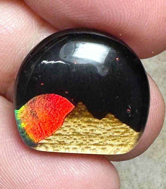 Freeform 17x19mm Aurora Opal Scene Cabochon 19