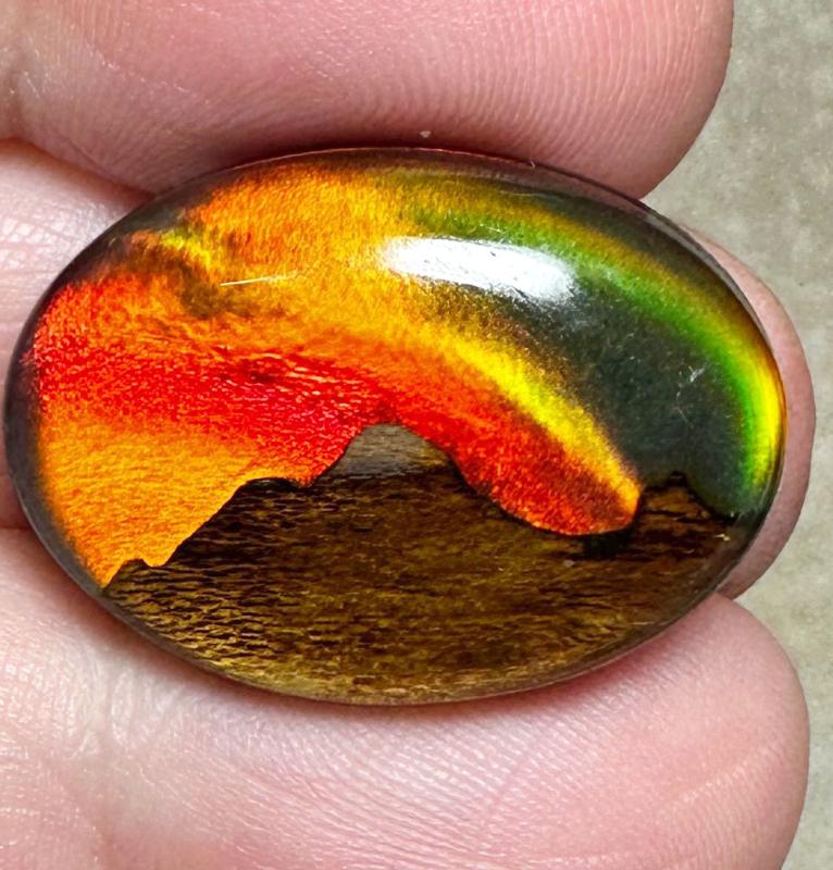 Oval 18x25mm Aurora Opal Scene Cabochon 20