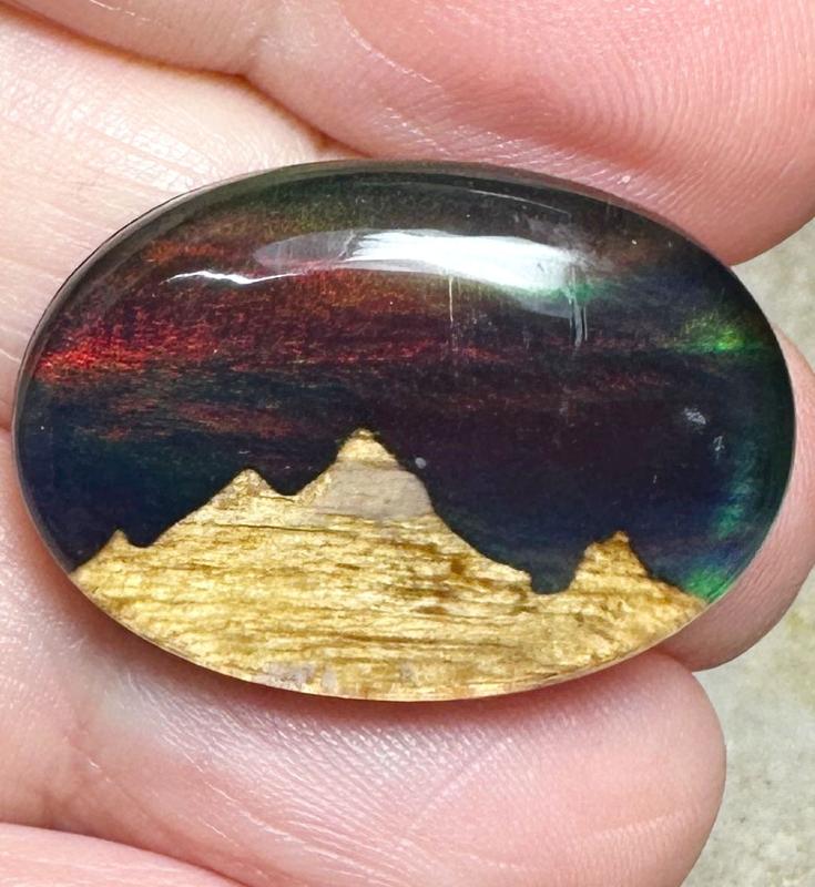 Oval 19x27mm Aurora Opal Scene Cabochon 24