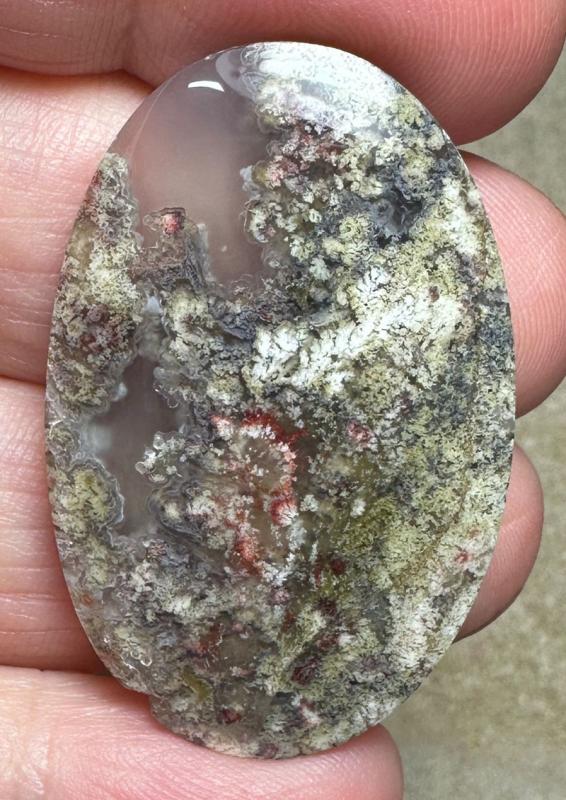 Oval 40x25mm Scenic Java Moss Agate Cabochon 24