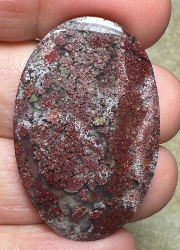 Oval 39x25mm Scenic Java Moss Agate Cabochon 26