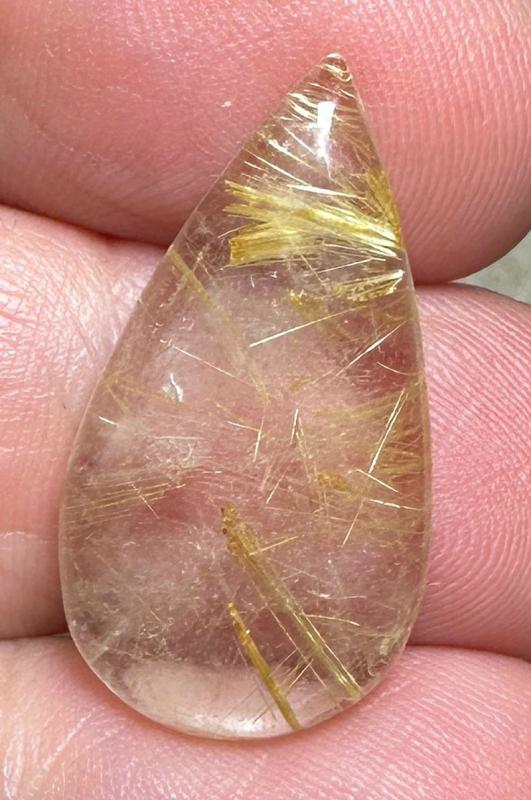 Teardrop 26x14mm Rutilated Quartz Cabochon 16