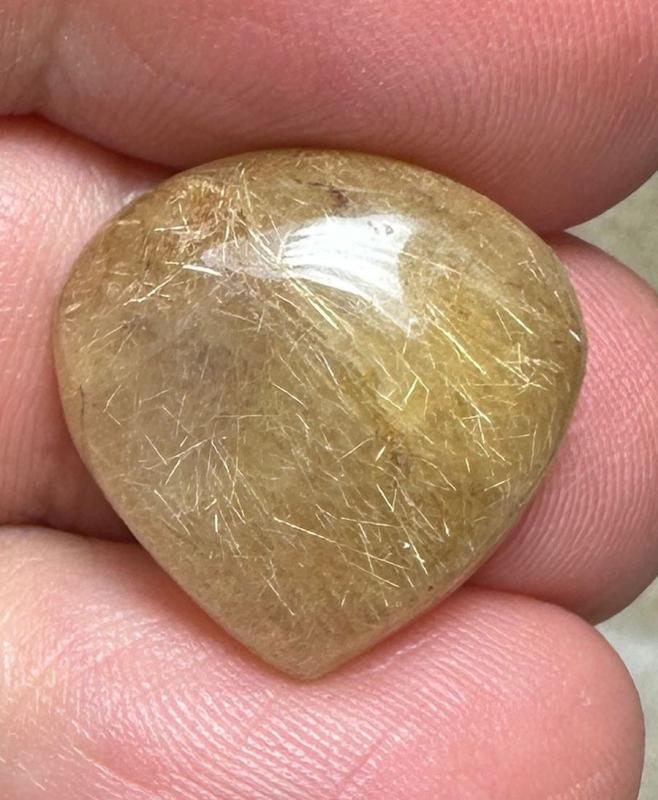 Teardrop 18x18mm Rutilated Quartz Cabochon 18