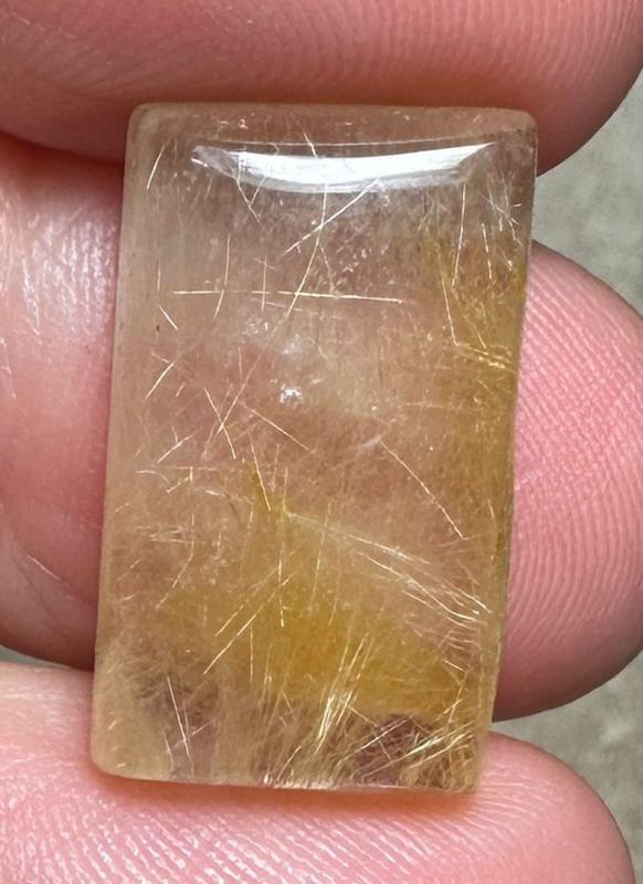 Rectangle 21x12mm Rutilated Quartz Cabochon 26