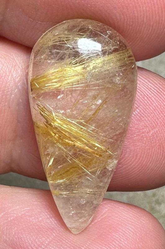Teardrop 26x13mm Rutilated Quartz Cabochon 33