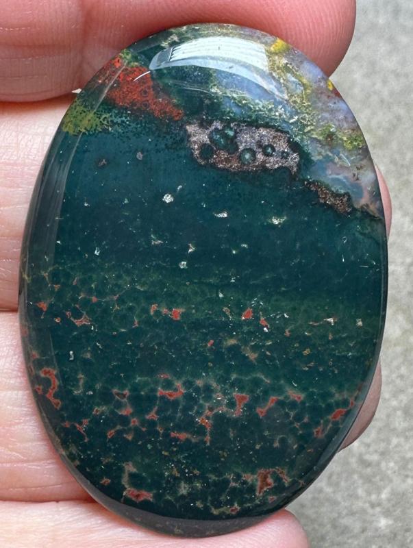 Oval 44x31mm Indian Bloodstone Cabochon 21